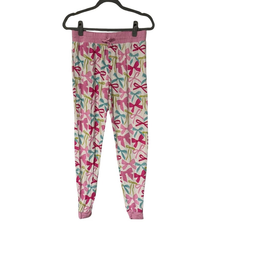 Little Sleepies Bow Women’s PJ Jogger Bottoms Small Pink